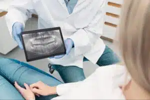 Patient discussing dental implant in Ukiah CA